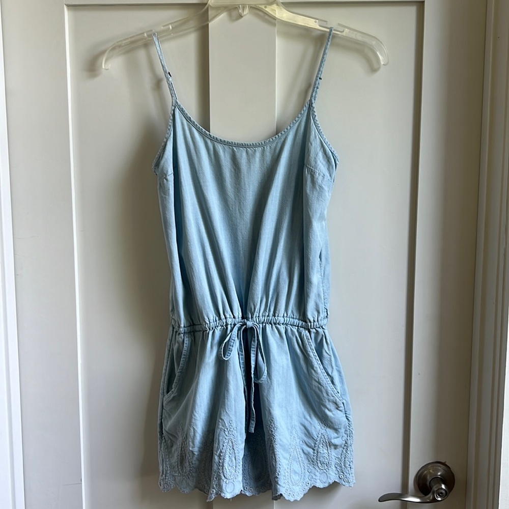 Gap Light Blue Chambray Romper